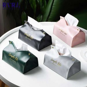 Tissue Boxes Napkins Metal Buckle Leather Tissue Box Environmental Napkin Holder Foldable Tissue Paper Box Dustproof Storage Box Sundries Ontainer Z0505