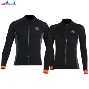 Mute Mute stagne Muta Top Donna Uomo Neoprene Muta Manica lunga Immersioni Surf 3MM Mute Camicia Gilet Scuba Costume da bagno termico J230505