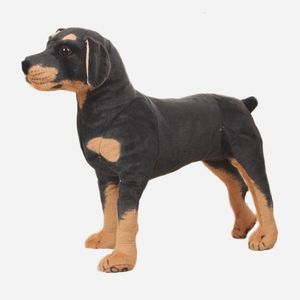 Plush Dolls 2570cm Giant Lifelike Dog Toy Realistic Stuffed Animals Rottweiler Dog Plush Toys Gift For Children 230504