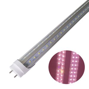 LED GROW Light, dubbel-end-driven floescent rör ersättning Bi-Pin G13 BAS, 4ft dubbel rad växtlampor för inomhusväxter full spektrum crestech