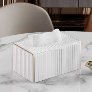 Tissue Boxes Napkins Luxury Golden Tissue Boxes Storage Napkin Holder Kitchen Tissue Box Square Shaped Container Plastic Craft Desktop Paper Case Z0505