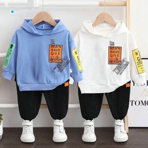 Spring Autumn Baby Boy Girl Clothing Set Cotton Kids Toddler Clothes Hooded Tops Boy Infant Sports Suit 0-5Years