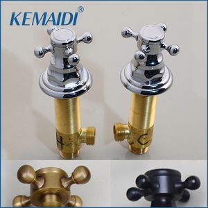 Angle Valves KEMAIDI Antique Brass Chrome Black BasinTap Handle Durable Unique Design Kitchen Cold Mixer Handle Shower Faucet Hand 230505