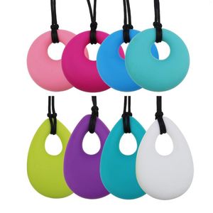 Pendant Necklaces Chew Necklace For Baby Boys And Girls Silicone Teething Teardrop Twist Pendants Mom To Wear Chewy Jewelry