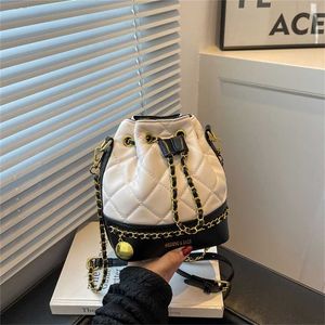 New internet celebrity Fengshui Bucket Bag Textur Diamond Grid Chain Single Shoulder Crossbody Bag Factory Outlet 70% Rabatt