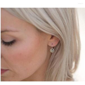 Dangle Earrings WTLTC Metal Small Tiny Coin For Women Mini Drop Round Disc Initial Ear Thread Little Jewelry