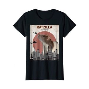 Män s t skjortor män bomullsmode sommaren ratzilla rolig råtta söta japanska musälskare gåva cool skjorta tees 230504