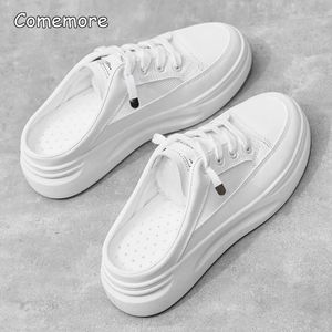 Тапочки Comemore White Tennis Fashion Comense Women Sports Sports Shoes Platform Осенью тенденции 2023 Плоские летние кроссовки 230505