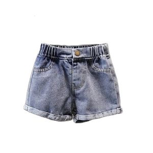 Shorts Summer Jeans Shorts for Toddler Girls Casual Children Elastic Waist Denim Short Pants Cotton Teenage Cute Blue Shorts 8 12 Y 230504