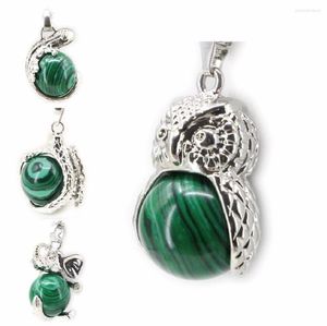 Pendentif Colliers Charmes Bohême Style Malachite Vert Pierre Fabrication de Bijoux Pendentifs Fit Diy Collier Résultats Accessoires B3302