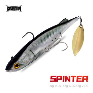 Esche esche Kingdom SPINNER Fishing Big Soft Swim con cucchiaio sulla coda Sinking Action Stampa 3D 140mm 170mm 205mm Lure 230505