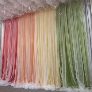 Party Decoration Wedding Ice Silk Fabric Drapery With Yarn Double Layer Bakgrund Gardin Stage Prop Fashion Drape Gardiner Bakgrund