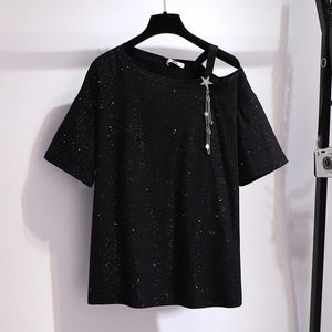 女性用プラスサイズTシャツ6xl 150kgカジュアルTシャツトップスティーサマー夏の大きな服230504