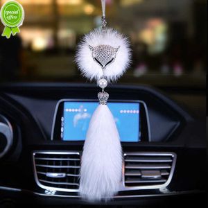 New Luxury Car Fox Head Pendant Car Rearview Mirror Pendant Protect Safety Car Decoration Bling Car Accessories for Woman