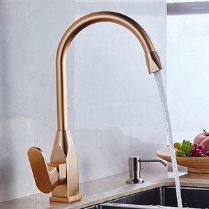 Kitchen Faucets Bar Sink Faucet Mixer Tap Single Hole Deck Mounted Rose Gold Color