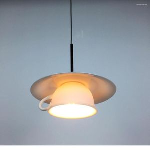 Pendelleuchten Moderne Teapoea Cup Lights Lampe Wohnzimmer Weiße Keramik Hanging Home Indoor Küche LED-Beleuchtung Leuchte