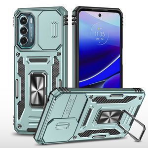 Magnetbilshållare Telefonfodral för Motorola Moto G73 G53 G13 E22I Kickstand Camera Lens Protection Cover med konsol uppgraderat modechockskyddande skal