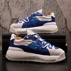 Men Wedding Dress Shoes wear Exotic Designer Loafers thick bottom Heighten shoes Air cushion Lace-up Casual sneakers heren schoenen zapatos de novio