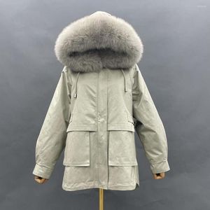 Kvinnor Down Janefur Winter Parka Jacket huva casual stil kvinnor kappa sidosöm spänne kvinna
