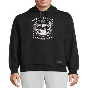 Erkekler Kafatası Logosu Külot Polar Hoodie Sweatshirt, Boyutlar S-XL