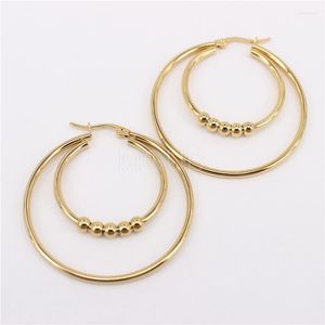 Hoop Earrings Stainless Steel Material 45mm Coil No Fading Anti Allergy Girlfriend Classmate Female Birthday Gift QZ67