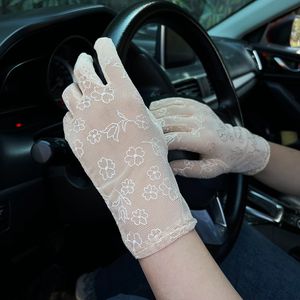 8 Paar neue Sommer-Sonnenschutz-Spitzen-Vollfinger-Handschuhe für das Fahren von Frauen