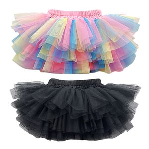 Skirts Baby Girls Rainbow Skirts for Summer Cute Princess Skirt Children Tutu Ball Gown Skirt Birthday Clothes Shorts for Toddler Girl 230504