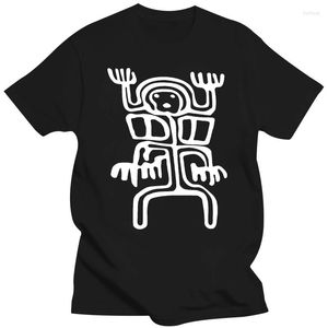 T-shirt da uomo T-shirt da uomo stampata T-shirt in cotone O-Collo T-shirt da donna a maniche corte Tribal Alien Petroglyph White 2