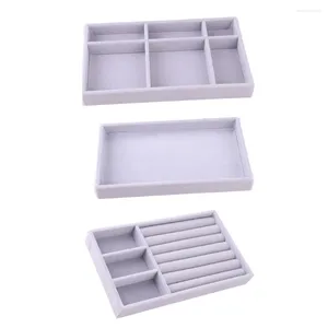 Jewelry Pouches 3 Pcs Divided Bracelet Boxes Ring Storage Organizer Showcase Display Tray Earring Box Necklace