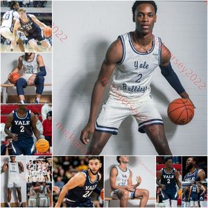 Yale Bulldogs koszulka do koszykówki Danny Wolf Bez Mbeng August Mahoney John Poulakidas Matthue Cotton Emir Buyukhanli Custom College Sched Yale Jerseys