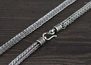 Chains SOLID 925 STERLING SILVER MENS Ripple S Hook Retro CHAIN Necklace A4231