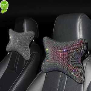 New Crystal Diamond Car Neck Pillow Auto Headrest Pillow Seat Soft Pillow Rhinestone Bling Car Accessories Interior for Girls Women