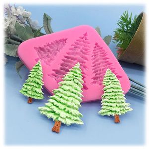 Moldes de cozimento 3hhold Diy Christmas Tree Silicone Cake Mold para acessórios Decorating Tools Art Resina Moldes Cozinha