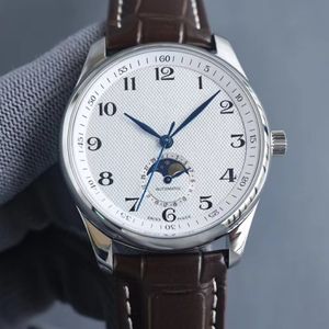 O relógio da mais alta qualidade, relógio de luxo, série mestre das fases da lua, equipado com movimento integrado L899.5 regravado, placa de equilíbrio oca, tamanho 40 mm