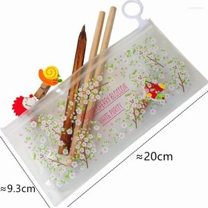 1pcs/lote lindo bolsa de caneta floral transparente para coleta infantil quatro seleções DIY