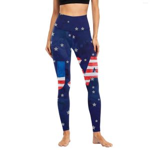 Active Shorts Women's Independence Day Personlig mode Casual Digital Printing Sport Yoga Pants Kvinnor outfit tjejboxare för