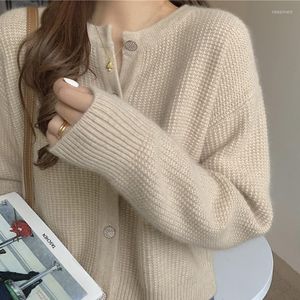 Malhas femininas Cardigans Sweater Retro Autumn Knit