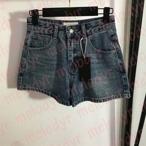 Jacquard letra shorts jeans designer feminino jeans curto verão respirável shorts retos respiráveis