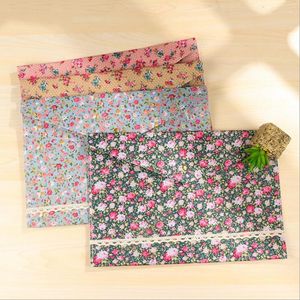 1pcs de tamanho grande de pano de papel floral bolsa de papel kawaii bolsa de lápis, estacionário fofo, suprimentos