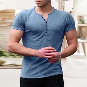 Camiseta masculina de camiseta de verão botões de fitness de secagem rápida homens homens esportes casuais top top de roupa diária