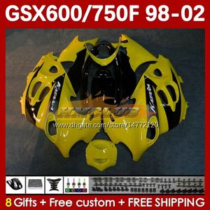 Body For SUZUKI KATANA GSX600F GSXF750 GSXF-750 GSXF 600 750 CC 169No.62 GSX750F 600CC 750CC 98 99 00 01 02 GSXF600 GSXF-600 1998 1999 2000 2001 2002 Fairing yellow stock