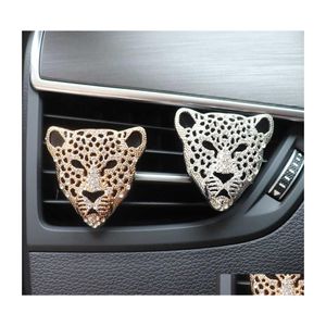 Decorazioni per interni Oggetti decorativi Figurine Deodorante per auto In Decor Diffusore di aromi Vent Clip Diamond Leopard Solid Per Blin Dhzie