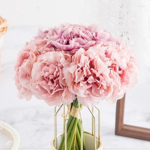 Dekorativa blommor Silk Hydrangeas Artificial Vases For Decoration Pink Bouquet Diy Crafts Chile Decorations Home Wedding Decor