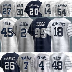 99 Aaron Judge Maglie da baseball Derek Jeter Carlos Rodon Gerrit Cole Josh Donaldson LeMahieu Harrison Bader Giancarlo Stanton Anthony Rizzo