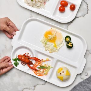 プレート日本の長方形分離プレート子供アンフォラセラミックディナートレイ朝食フルーツサラダパンプラッターキッチン食器