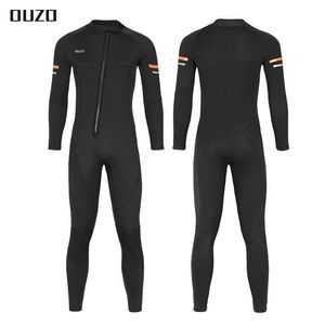 Wetsuits Drysuits ön fermuarlı wetsuits erkekler için kadınlar tam vücut dalış takım elbise 15mm neopren dalış şnorkel sörf sörf termal mayo j230505