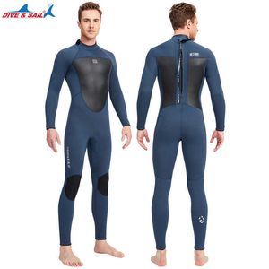 Wetsuits Drysuits Full Wetsuit Men 3mm Wet Suits Neoprene Surfing Diving Snorkeling Wet Suit Long Sleeves Winter Spring Swimsuit S4XL J230505