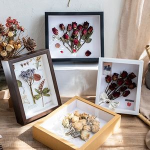 Frames 3D Po Frame Glass Specimen Frame Dried Flower Collection Display Supplies Desktop Ornament for Bedroom Room Decor Cadre 3d 230504