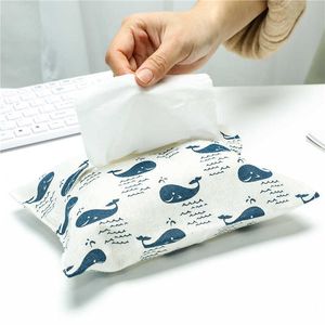Caixas de lenços de papel guardanapos de tecido de tecido de algodão e linho caixa de lenço de lenço de lenço criativo Bolsa de lenço de papel