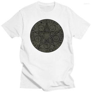 Men's T -skjortor designer avslappnade pentagram runor tshirt manliga kläder plus storlek 3xl 4xl 5xl smala herr skjorta bomull runda krage tee topp